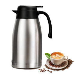 2.2L Thermal Coffee Carafe Jug, Insulated Coffee Pots, Flask for Hot Drink with Press Button Top,Vacuum Insulated Coffee Jugs