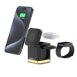 4 in 1 Wireless Charging Station, Foldable Wireless Charger for iPhone 16 15